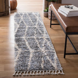 Safavieh Berber Fringe Shag 2'-0" x 8'-0" Rug in Grey / Cream