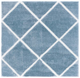 Safavieh Tahoe Shag 6'-7" x 6'-7" Rug in Blue / White