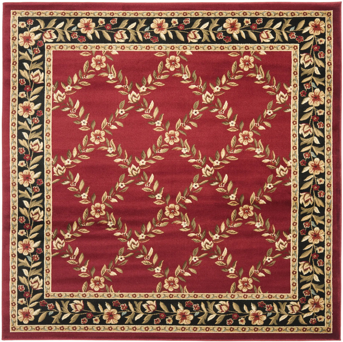 Safavieh Lyndhurst 6'-7" x 6'-7" Rug in Red / Black