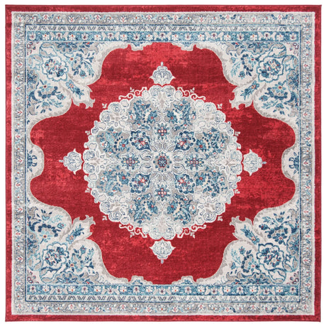Safavieh Brentwood 6'-7" x 6'-7" Rug in Red / Ivory