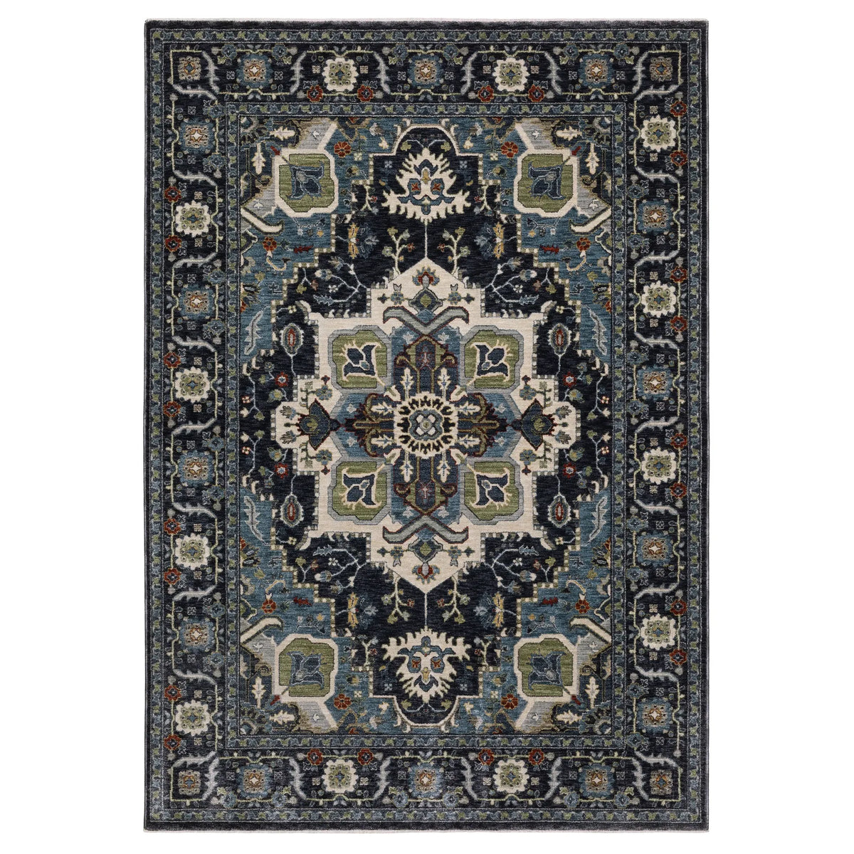 Oriental Weavers Sphinx ELIANA ELI09 Blue Medallion Rugs - main flat