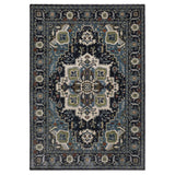 Oriental Weavers Sphinx ELIANA ELI09 Blue Medallion Rugs - main flat