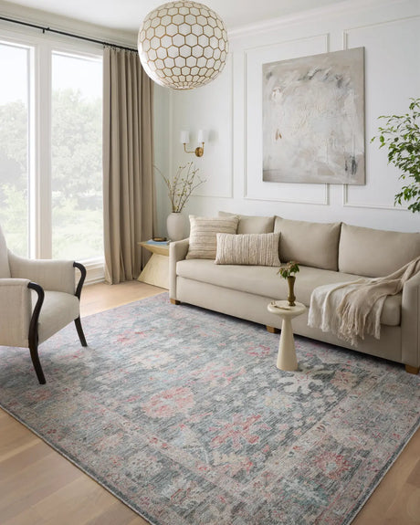 Loloi Elysium Ely-02 Graphite/Multi Rug - room scene 1