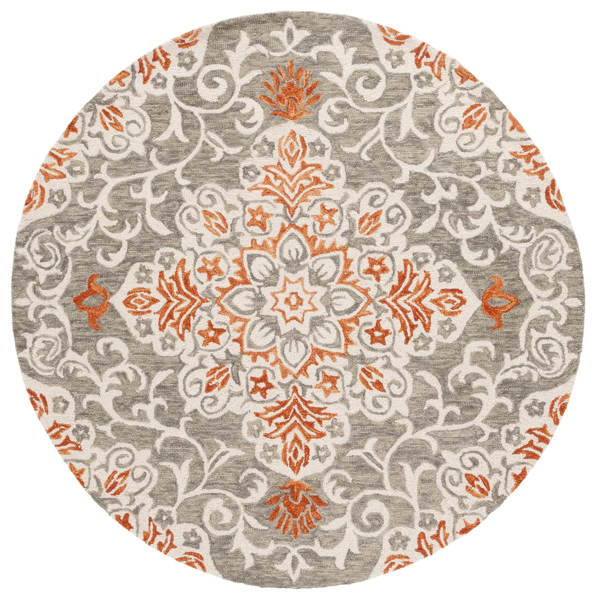 Safavieh Metro 6'-0" x 6'-0" Rug in Grey / Rust