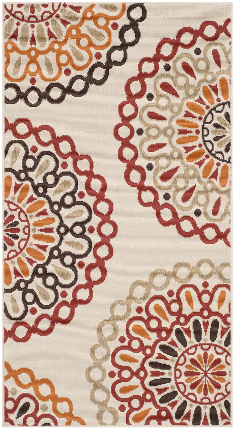 Safavieh Veranda 2'-7" x 5'-0" Rug in Creme / Red