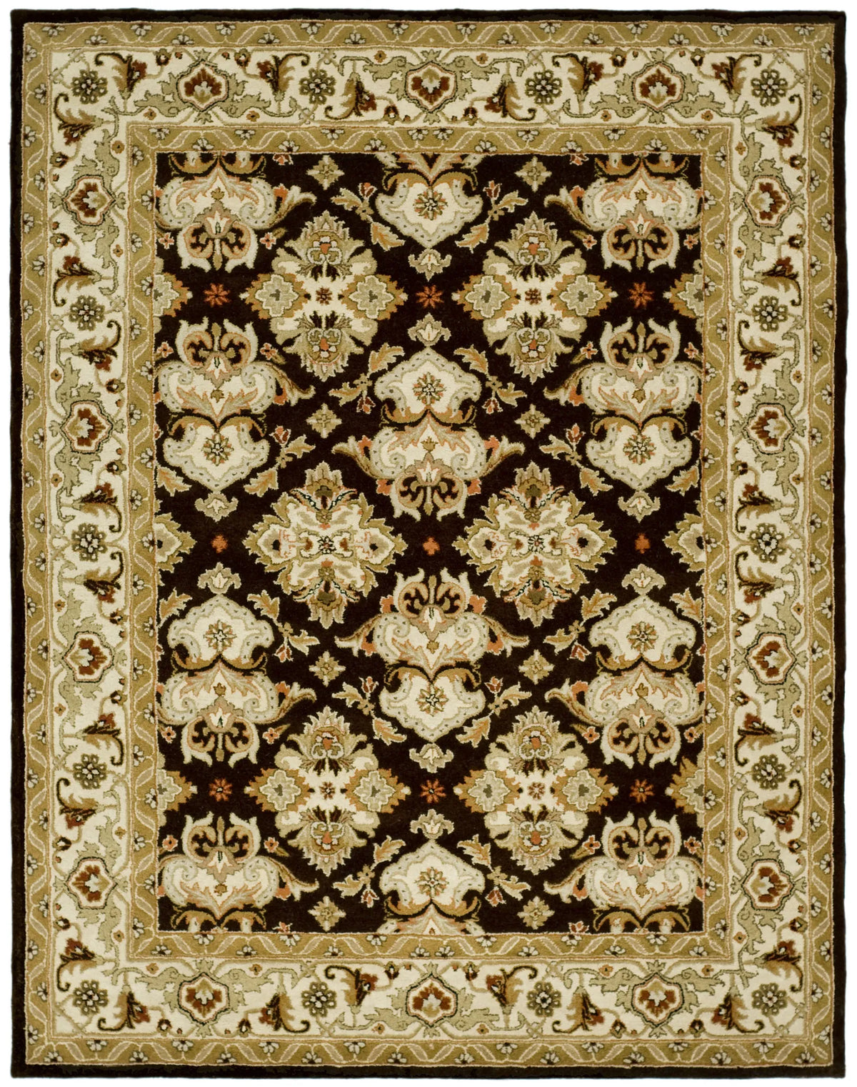 Safavieh Heritage 9'-6" x 13'-6" Rug in Espresso / Ivory
