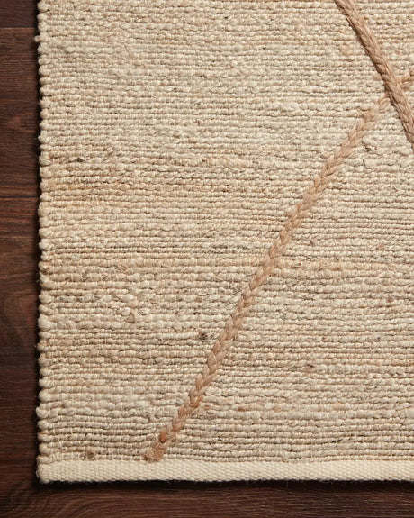 Loloi Bodhi Bod-01 Ivory/Natural Rugs - corner on wood
