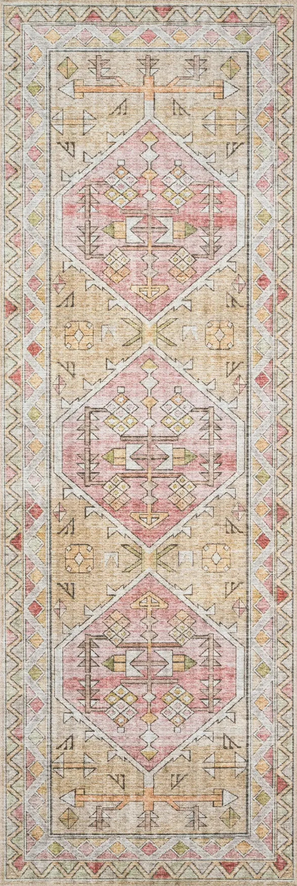 Loloi Skye Sky-04 Gold/Blush Rugs - runner flat