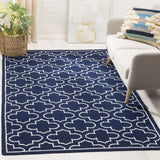 Safavieh Dhurries 5'-0" x 8'-0" Rug in Navy / Ivory