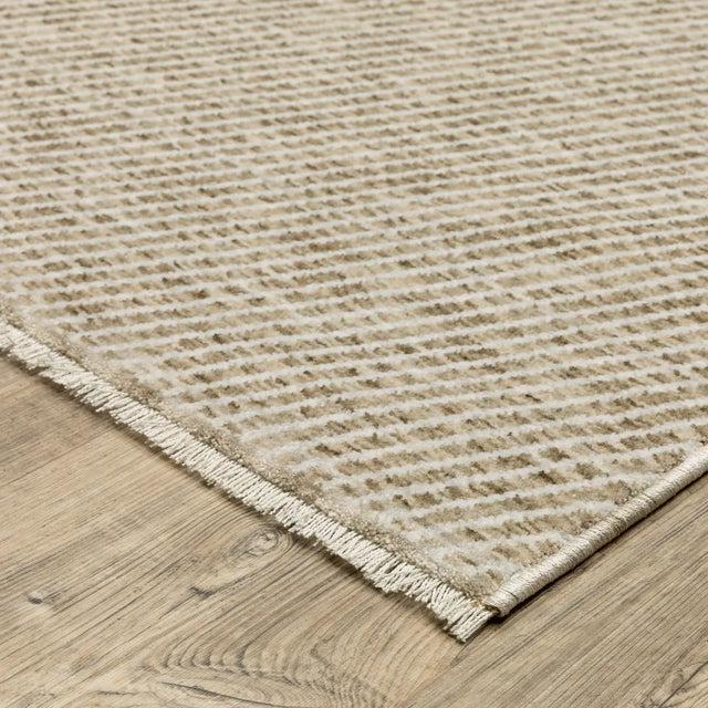 Oriental Weavers Sphinx ECHO ECH10 Beige Geometric Rugs - corner detail