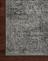 Loloi Sonnet Snn-07 Charcoal/Mist Rug - corner on wood