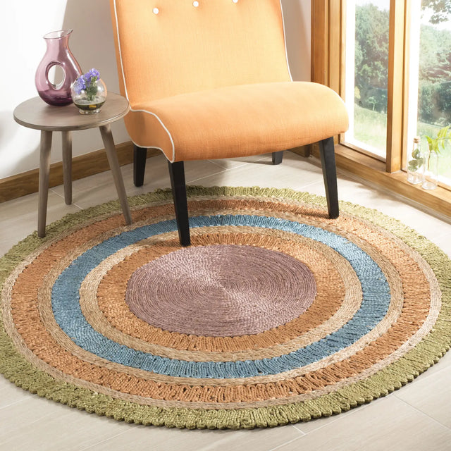 Safavieh Natural Fiber 5'-0" x 5'-0" Rug in Green / Multi