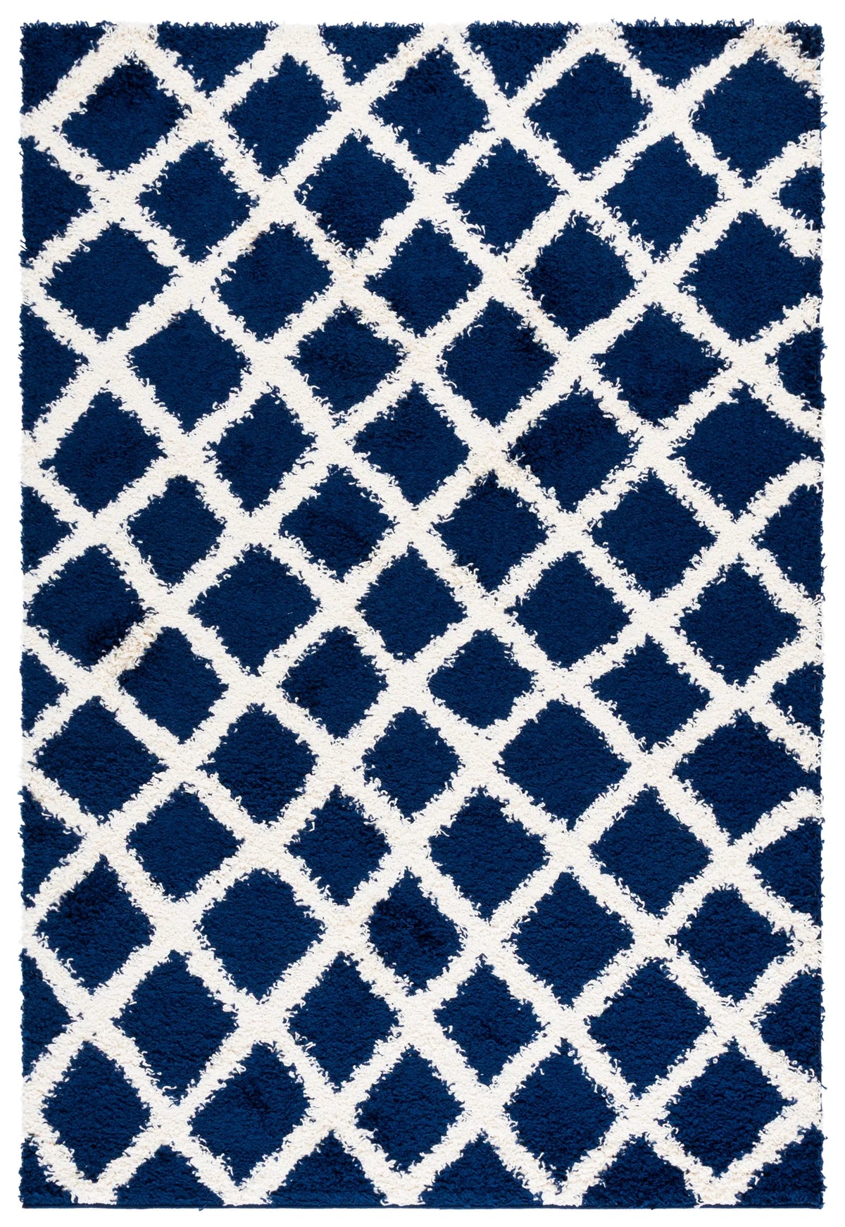 Safavieh Sgd-Dallas Shag 4'-0" x 6'-0" Rug in Navy / Ivory