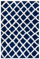 Safavieh Sgd-Dallas Shag 4'-0" x 6'-0" Rug in Navy / Ivory