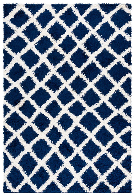 Safavieh Sgd-Dallas Shag 4'-0" x 6'-0" Rug in Navy / Ivory