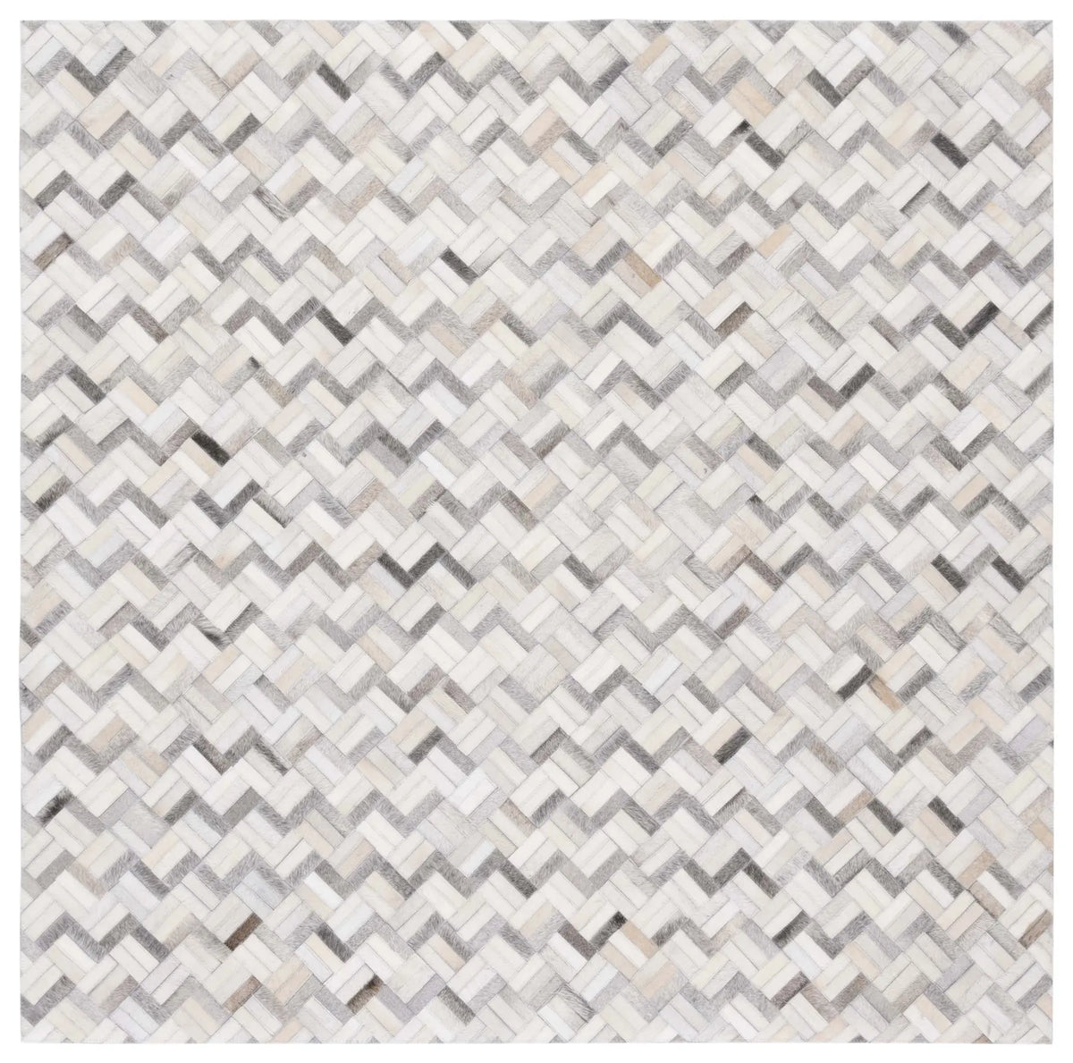 Safavieh Studio Leather 6'-0" x 6'-0" Rug in Black / Grey