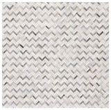 Safavieh Studio Leather 6'-0" x 6'-0" Rug in Black / Grey