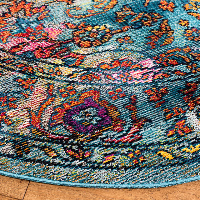 Safavieh Crystal 7'-0" x 7'-0" Rug in Light Blue / Orange