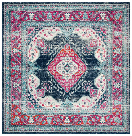 Safavieh Evoke 6'-7" x 6'-7" Rug in Navy / Fuchsia