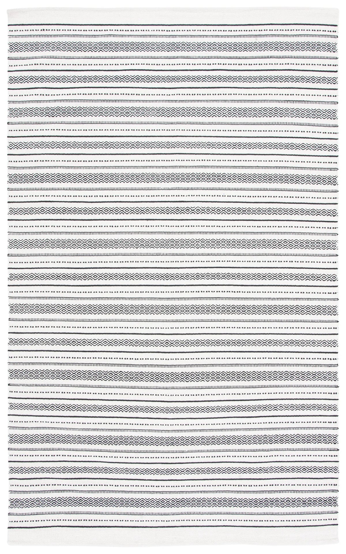 Safavieh Kilim 4'-0" x 6'-0" Rug in Ivory / Black