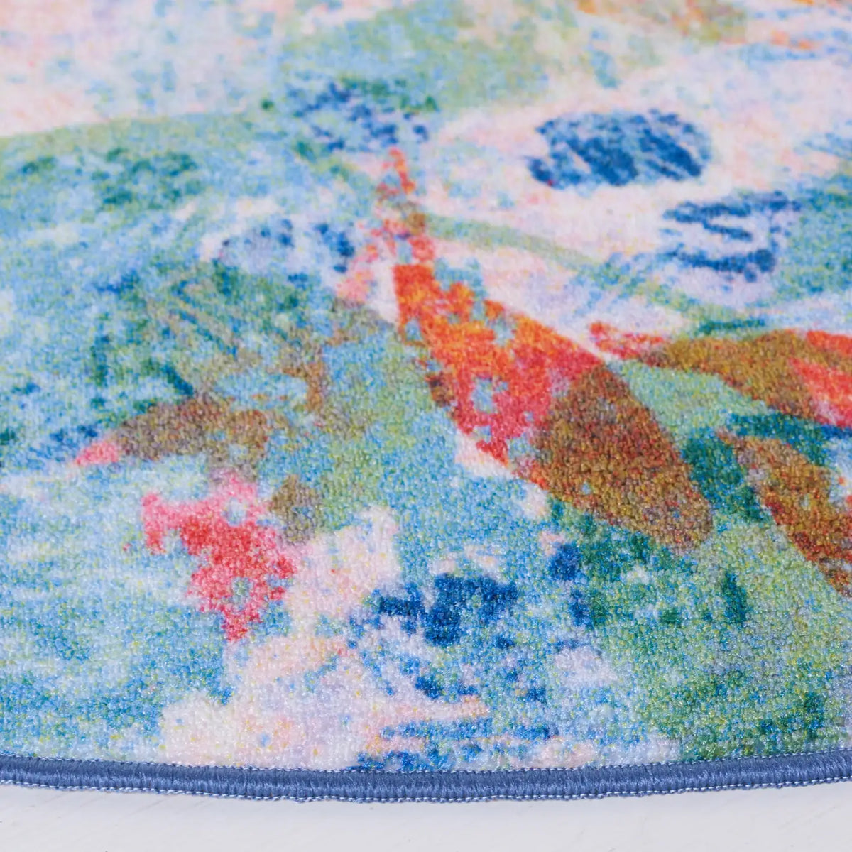 Safavieh Paint Brush 6'-7" x 6'-7" Rug in Blush Pink / Green