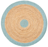 Safavieh Braided 5'-0" x 5'-0" Rug in Blue / Natural