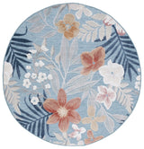 Safavieh Cabana 5'-1" x 5'-1" Rug in Aqua / Rust
