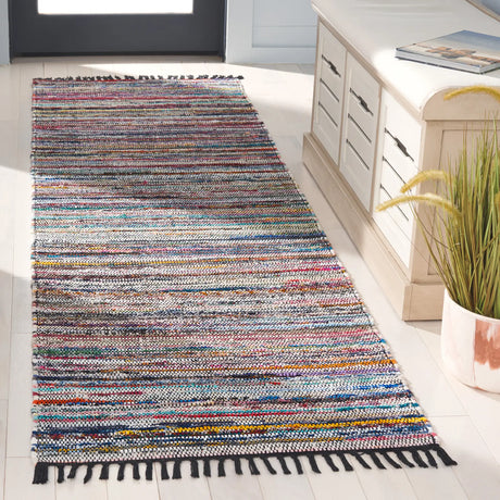 Safavieh Rag Rug 2'-3" x 8'-0" Rug in Black / Pink