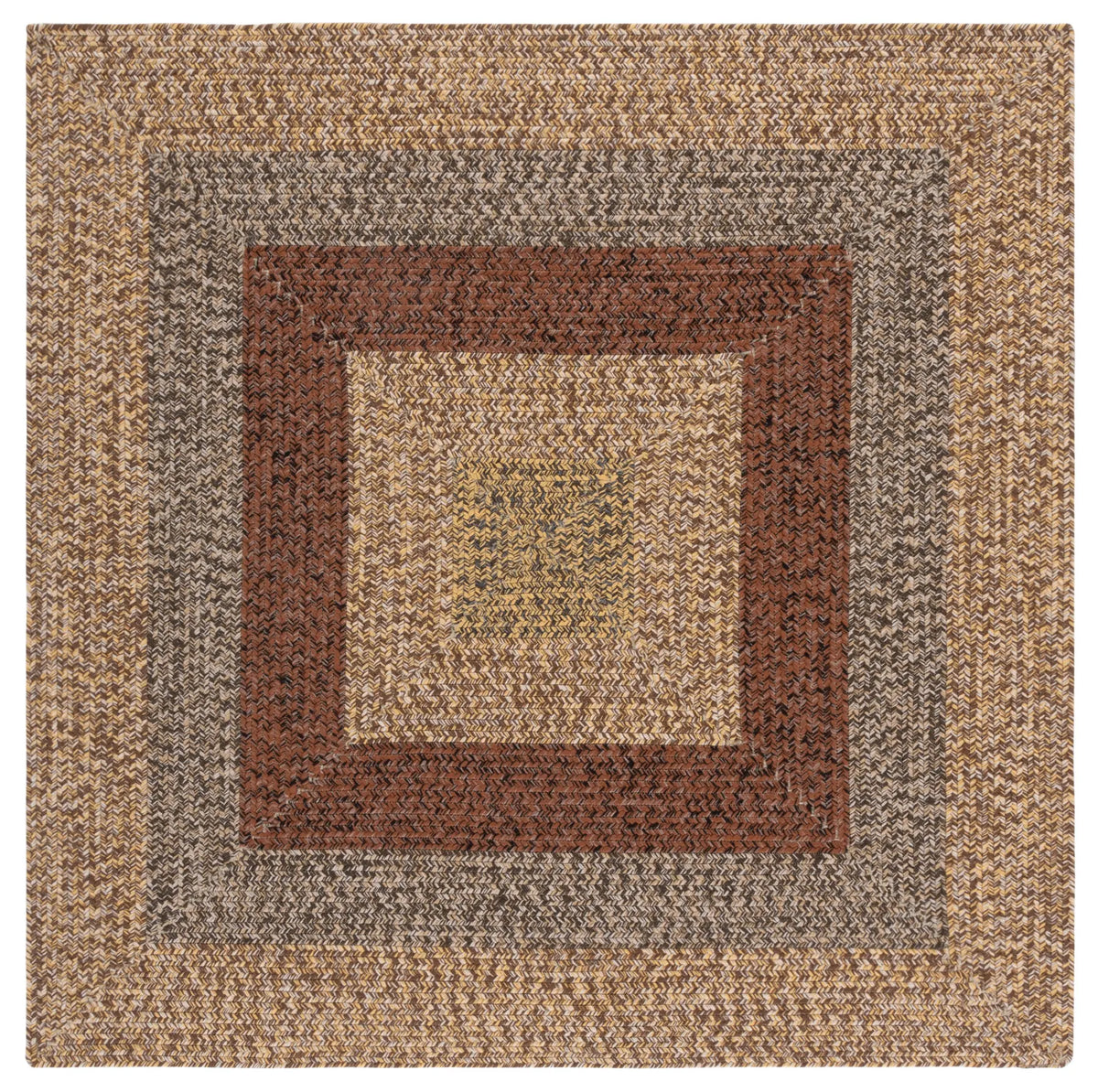 Safavieh Braided 5'-0" x 5'-0" Rug in Brown / Gold