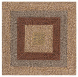 Safavieh Braided 5'-0" x 5'-0" Rug in Brown / Gold