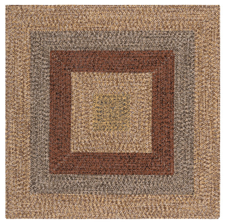 Safavieh Braided 5'-0" x 5'-0" Rug in Brown / Gold