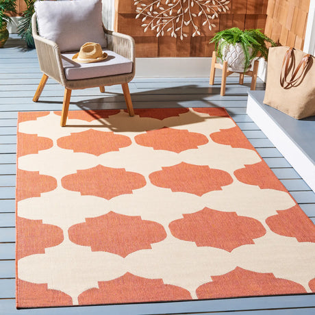 Safavieh Courtyard 5'-3" x 7'-7" Rug in Beige / Terracotta