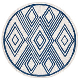 Safavieh Micro-Loop 5'-0" x 5'-0" Rug in Ivory / Navy