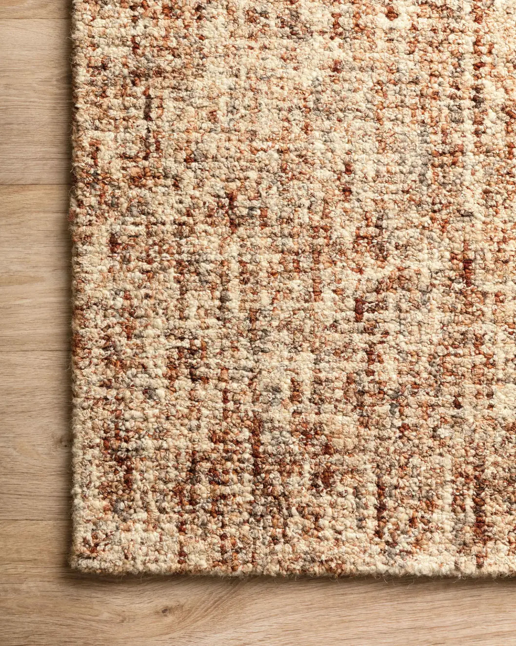 Loloi Harlow Hlo-01 Rust/Charcoal Rugs - corner on wood