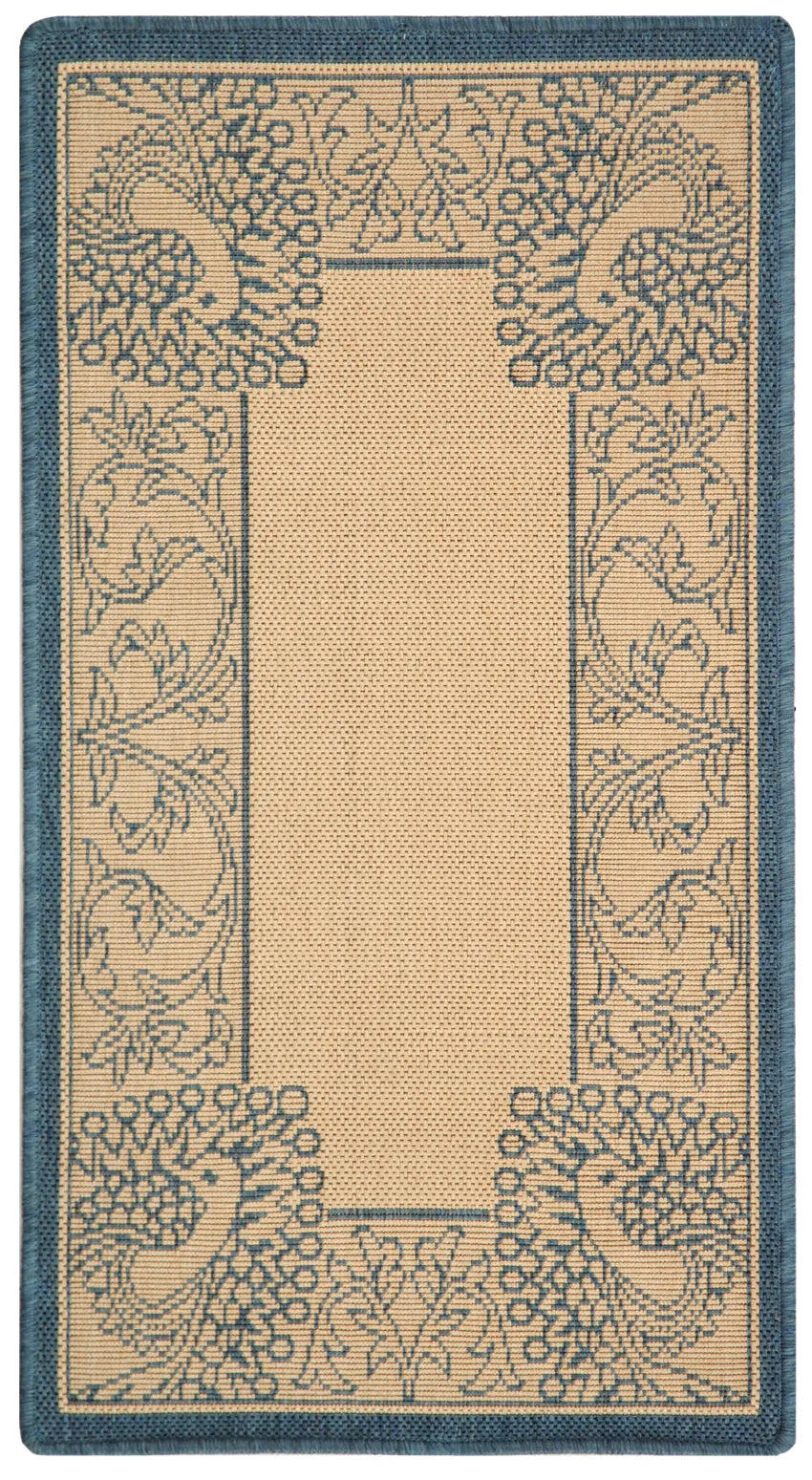 Safavieh Courtyard 2'-0" x 3'-7" Rug in Natural / Blue