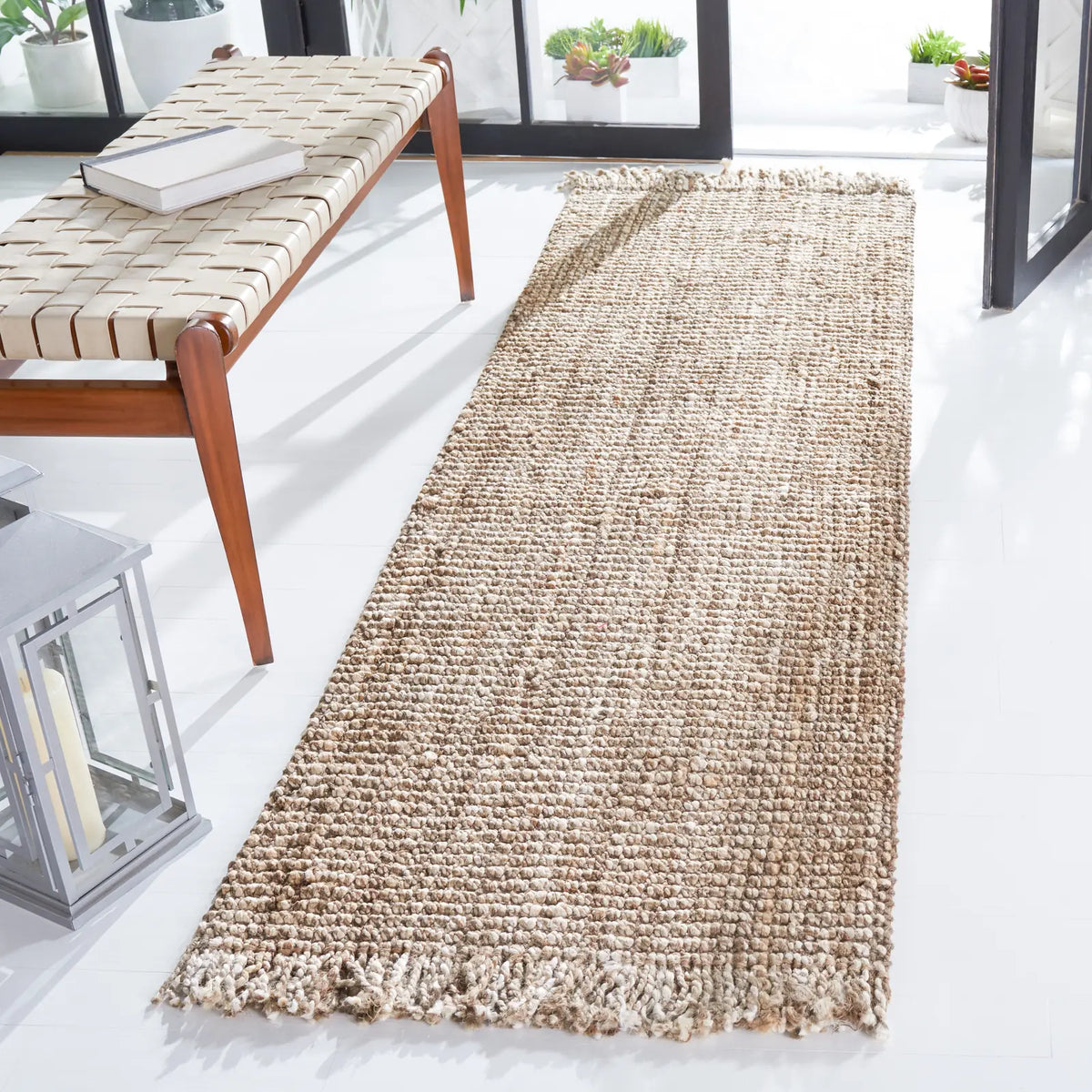 Safavieh Natural Fiber 2'-3" x 10'-0" Rug in Grey / Beige