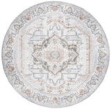 Safavieh Baltimore 6'-7" x 6'-7" Rug in Light Grey / Rust