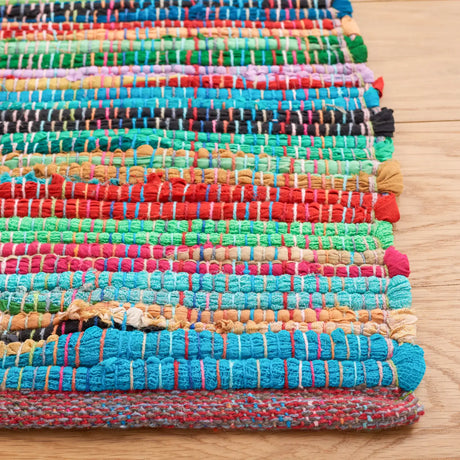 Safavieh Rag Rug 4'-0" x 6'-0" Rug in Green / Multi