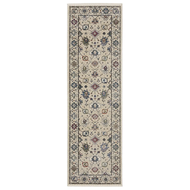 Oriental Weavers Sphinx HASTINGS HA01W Ivory Floral Rugs - runner