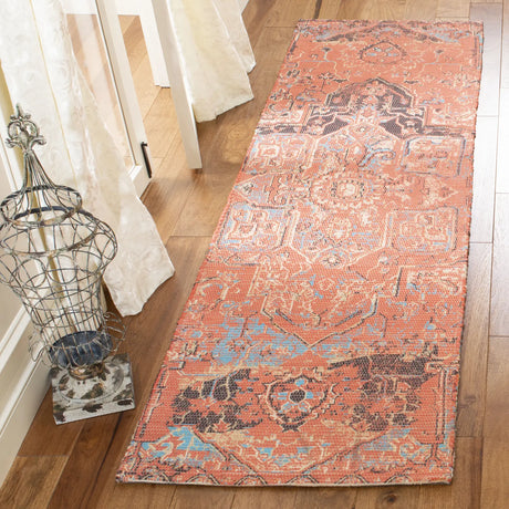 Safavieh Saffron 2'-3" x 8'-0" Rug in Rust / Blue
