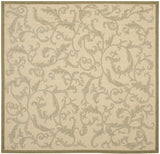 Safavieh Courtyard 6'-7" x 6'-7" Rug in Natural / Olive