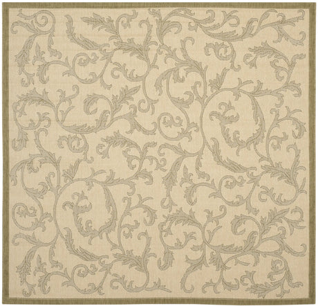 Safavieh Courtyard 6'-7" x 6'-7" Rug in Natural / Olive