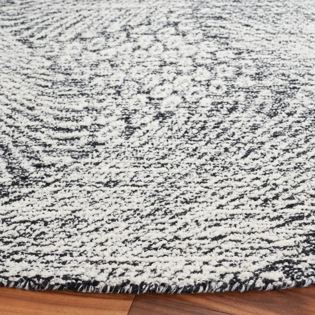 Safavieh Ebony 6'-0" x 6'-0" Rug in Black / Ivory