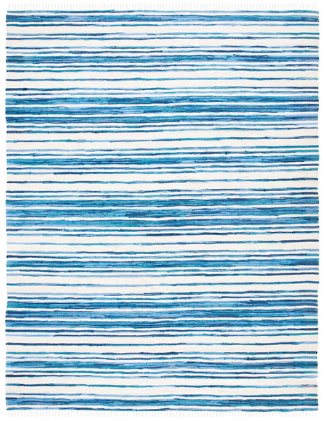 Safavieh Rag Rug 10'-0" x 14'-0" Rug in Ivory / Blue