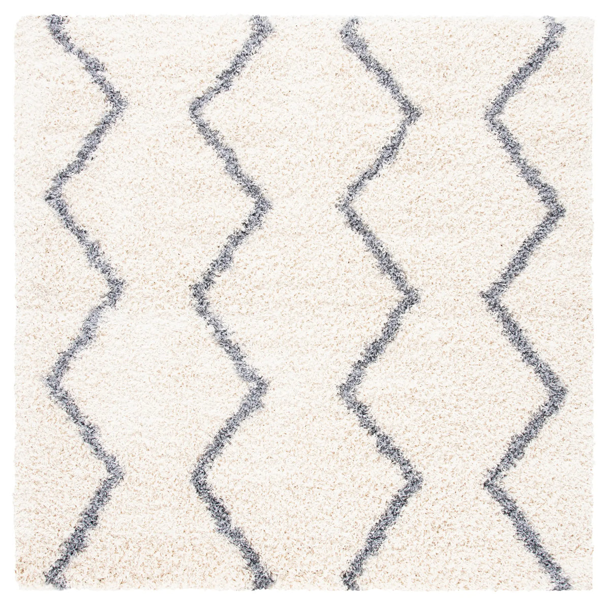 Safavieh Venus Shag 600 6'-7" x 6'-7" Rug in Ivory / Grey