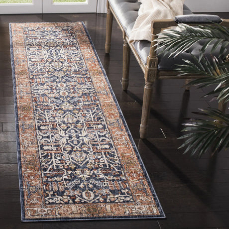 Safavieh Heirloom 700 2'-0" x 8'-0" Rug in Navy / Beige