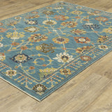 Oriental Weavers Sphinx Francesca Fr01E Blue/ Multi Rug - angle detail