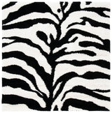 Safavieh Florida Shag 5'-0" x 5'-0" Rug in Ivory / Black