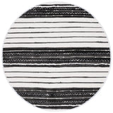 Safavieh Striped Kilim 6'-0" x 6'-0" Rug in Black / Ivory