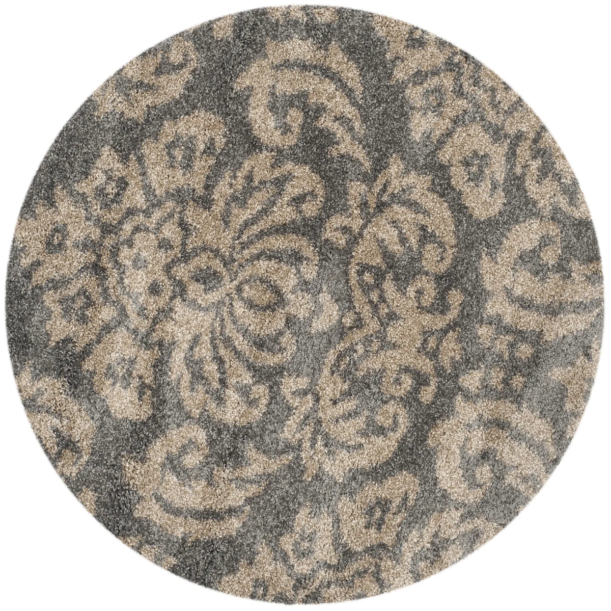 Safavieh Florida Shag 4'-0" x 4'-0" Rug in Grey / Beige